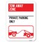 Signmission Tow Away Zone Private Parking W/ Car Towing Heavy-Gauge Alum Parking Sign, 18" x 24", A-1824-22802 A-1824-22802 - alternate 1